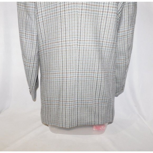 VTG Daniel Hechter Womens 11 Oversized Tweed Wool Blazer Shoulder Pad Brown Gray - Picture 9 of 11